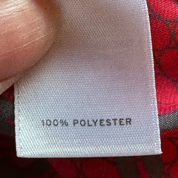 Halogen Red & Black Sateen Floral Print Sleeveless. Tie In Front Sz XS. - Picture 11 of 13